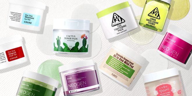 Dischetti esfolianti di diversi brand cosmetici coreani