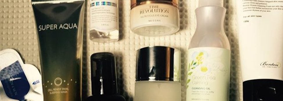 Prodotti assortiti per skincare coreana