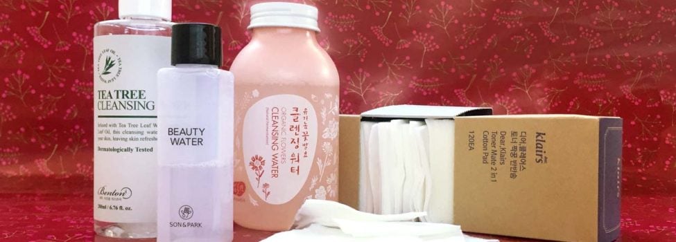Prodotti detergenti assortiti per skincare coreana